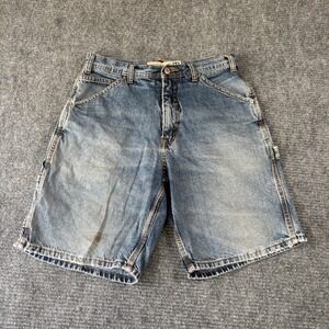 Maurices Vintage Carpenter Jean Shorts Mens 30 Blue Denim Utility Y2K Skate 4165